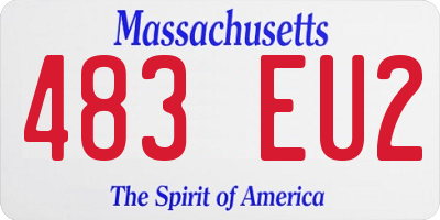 MA license plate 483EU2