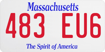 MA license plate 483EU6