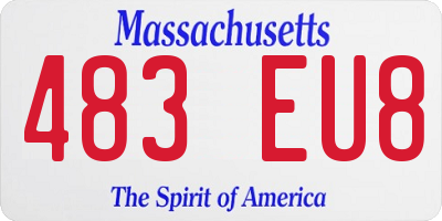 MA license plate 483EU8