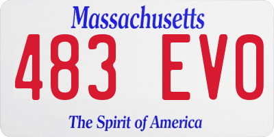 MA license plate 483EV0