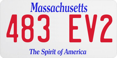 MA license plate 483EV2