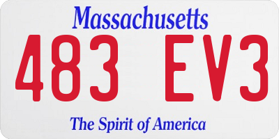 MA license plate 483EV3