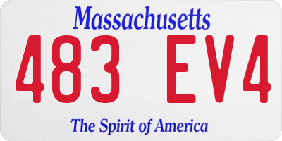 MA license plate 483EV4