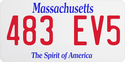 MA license plate 483EV5