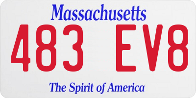 MA license plate 483EV8