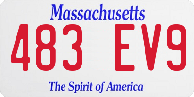 MA license plate 483EV9