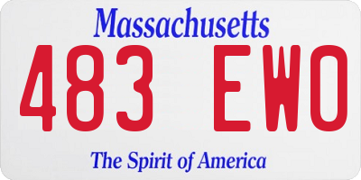 MA license plate 483EW0