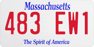 MA license plate 483EW1