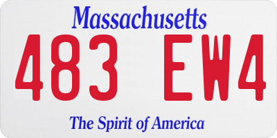 MA license plate 483EW4