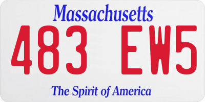 MA license plate 483EW5