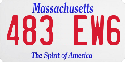 MA license plate 483EW6