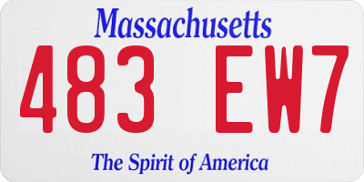 MA license plate 483EW7