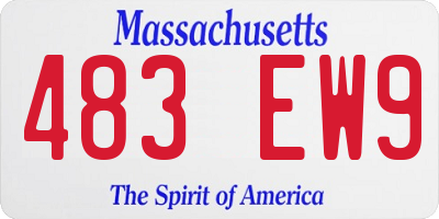 MA license plate 483EW9