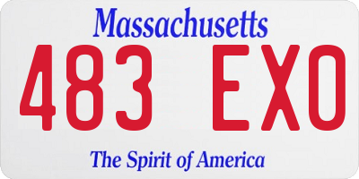MA license plate 483EX0