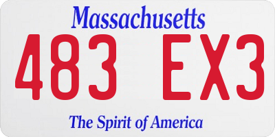 MA license plate 483EX3