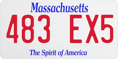 MA license plate 483EX5