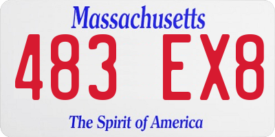 MA license plate 483EX8