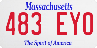 MA license plate 483EY0