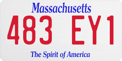 MA license plate 483EY1
