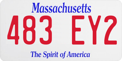 MA license plate 483EY2