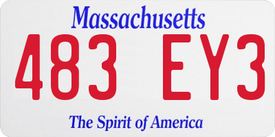 MA license plate 483EY3
