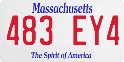MA license plate 483EY4