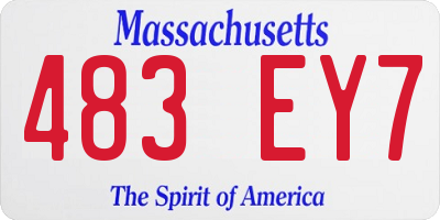 MA license plate 483EY7