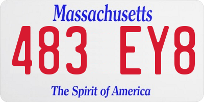 MA license plate 483EY8