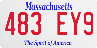 MA license plate 483EY9