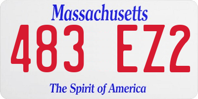 MA license plate 483EZ2