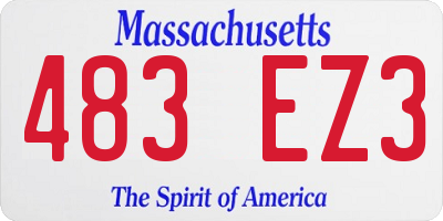 MA license plate 483EZ3