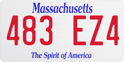 MA license plate 483EZ4