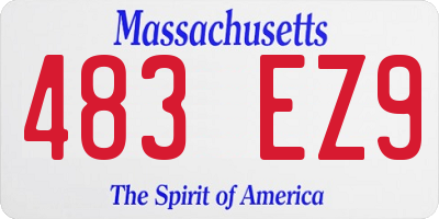 MA license plate 483EZ9