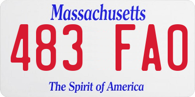 MA license plate 483FA0