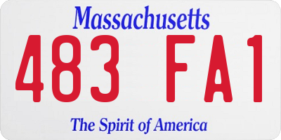 MA license plate 483FA1