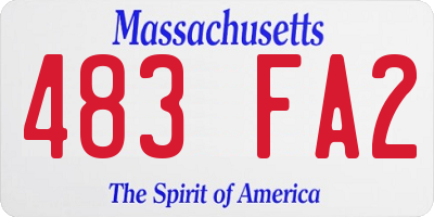 MA license plate 483FA2