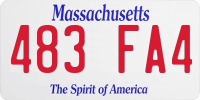 MA license plate 483FA4