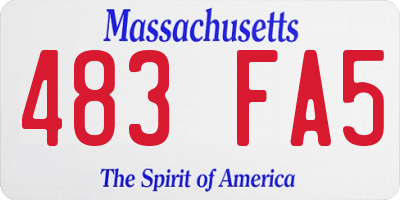 MA license plate 483FA5
