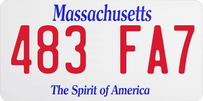 MA license plate 483FA7