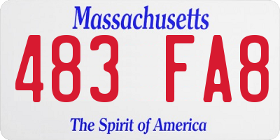 MA license plate 483FA8