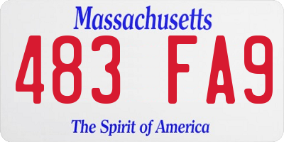 MA license plate 483FA9