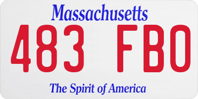 MA license plate 483FB0