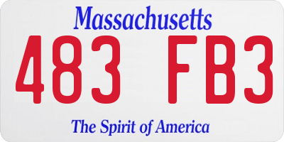 MA license plate 483FB3