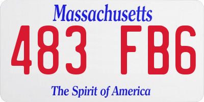 MA license plate 483FB6