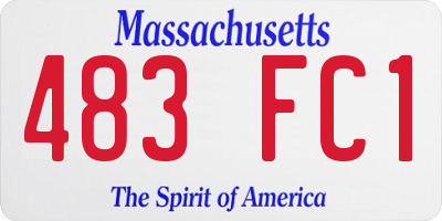 MA license plate 483FC1
