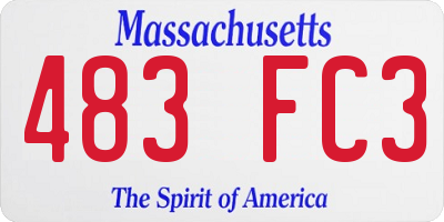 MA license plate 483FC3