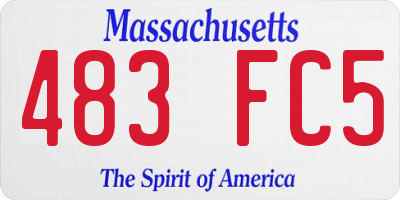 MA license plate 483FC5