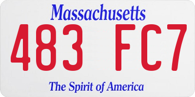 MA license plate 483FC7