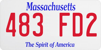 MA license plate 483FD2