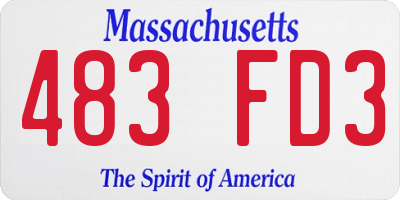 MA license plate 483FD3